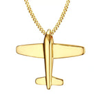 Airplane Stainless Steel Pendant Necklace