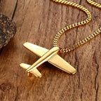 Airplane Stainless Steel Pendant Necklace