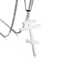 Russian Orthodox Cross Stainless steel Pendant Necklace