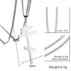 Russian Orthodox Cross Stainless steel Pendant Necklace