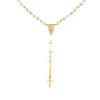 Virgin Mary Rosary Necklace with Crucifix Cross