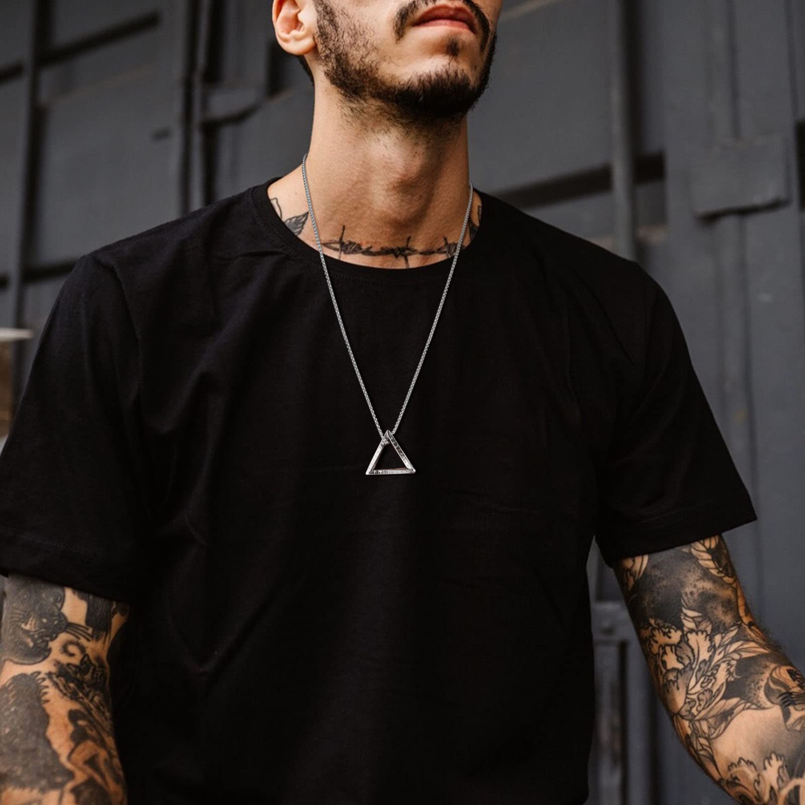 Stainless Steel Viking Valknut Rune Pendant Necklace